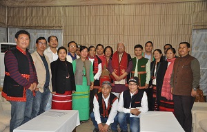 The Governor of Arunachal Pradesh Shri PB Acharya with Adi Baane Kebang in the Gyatri Hall at Raj Bhavan Itanagar on 1st February 2017.